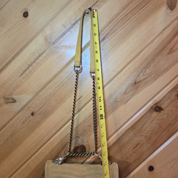 Zara Women Suede Yellow Shoulder Bag Wolf Detail Small - Picture 12 of 12